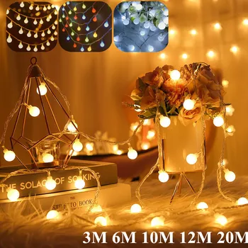 Led топка, коледни светлини, Венец, коледни украси за дома, Коледна украса Навидад, Коледна сватба