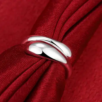 Висококачествени пръстени с капки вода от сребро 925 проба За жени, регулируеми Модни Декорации за сватбени партита, Празничен подарък, Очарователни декорации