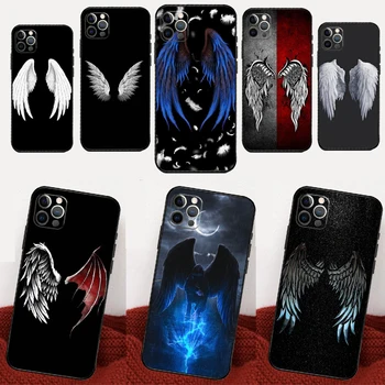 Калъф Angel Wings Devil За iPhone 15 14 Pro Max 13 12 Mini 11 Pro Max X XR XS 7 8 Plus SE 2022 Меки Корици Funda