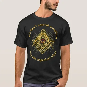 Масонски Квадрат и Компас с Символ на Всевидящего на Око, Масонская тениска от 100% памук Кръгло деколте и къс ръкав, Ежедневни Мъжки t-shirt, Размер S-3XL
