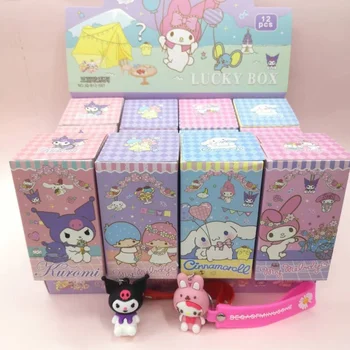 НОВА серия Sanrio Kuromi My melody Cinnamoroll blind box с анимационни брелоком-окачване kawaii, малък подарък за деца, аниме и периферия