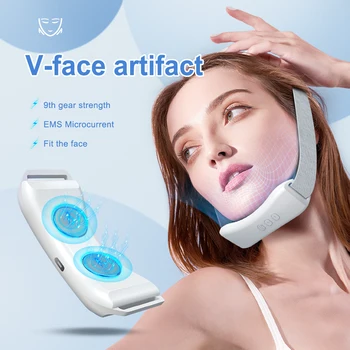 Ново козметично устройство EMS V-Face, уменьшающее двойна брадичка, лифтинг за лице, масаж за отслабване, грижа за кожата, против бръчки, вибриращ масаж на лицето.
