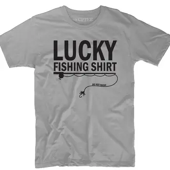 Тениска Лъки Fishing, тениски Без измиване, мъжки дрехи, с кръгло деколте, блузи, лятна тениска от едър памук Унисекс, Реколта тениска