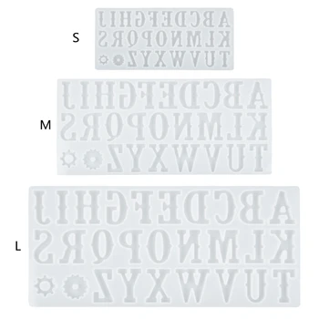 Форми от лъскава силиконовата смола с английски алфавитами, форма за обеци, Ключодържател, Окачване, бижута, форма за извършване на епоксидна смола