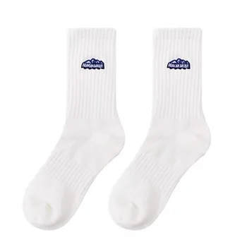 Чорапи с бродерия букви Snow Mountain, Модни памучни Чорапи, Чорапи Дишащи за екипажа, ежедневни спортни Чорапи за мъже и жени